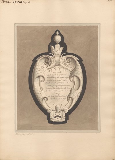 Memorial to Charles Mordaunt by Daniel Lysons