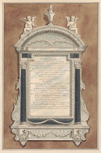 Memorial to Francis Phelips, from Sunbury Church by Daniel Lysons
