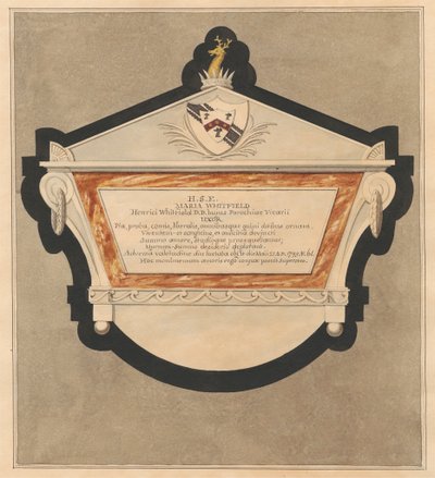 Memorial to Maria Whitfield from Bedfont Church by Daniel Lysons