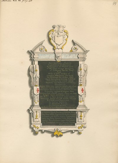 Memorial to Mrs. Mary Green by Daniel Lysons