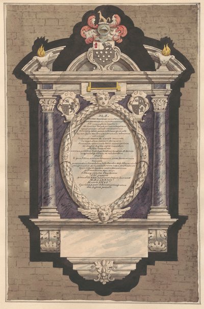 Memorial to Orlando Bridgeman from Teddington Church by Daniel Lysons