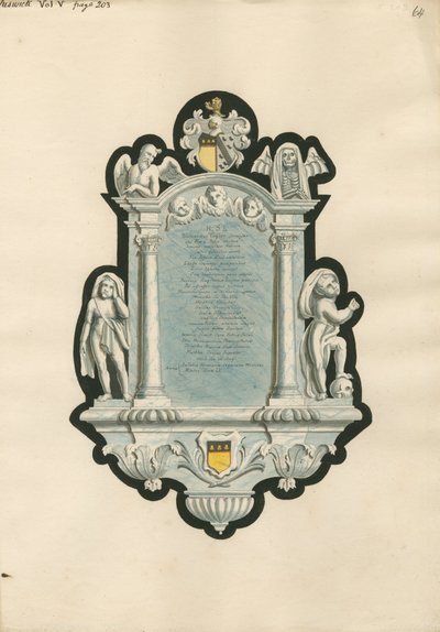 Memorial to Richard Taylor from Chiswick Church by Daniel Lysons