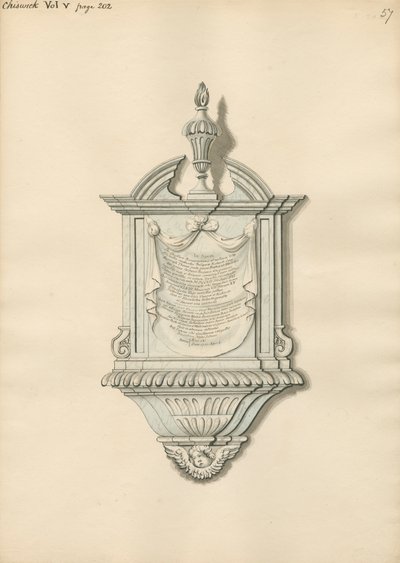 Memorial to Richard and Thomas Carey from Chiswick Church by Daniel Lysons