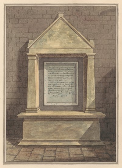 Memorial to Two Cousins Named Elizabeth Isaak from Hanworth Church by Daniel Lysons