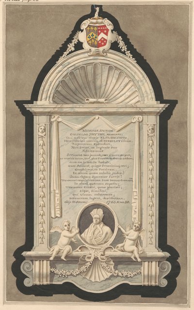 Memorial to William Smith from Cranford Church by Daniel Lysons