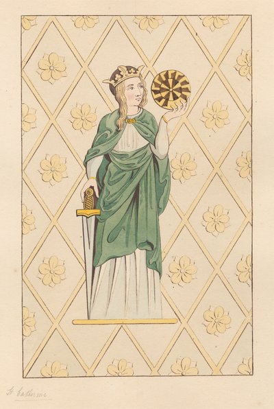 Stained Glass Window of St. Catherine from Heston Church by Daniel Lysons