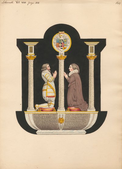 Tomb of Dame Katherine Darcy from Isleworth Church by Daniel Lysons
