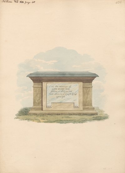Tomb of John Evans from Feltham Church by Daniel Lysons