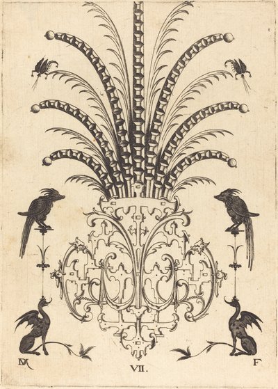 Brooch with Table-Stones, Flying Scorpions at Top, and Dogs at Bottom by Daniel Mignot