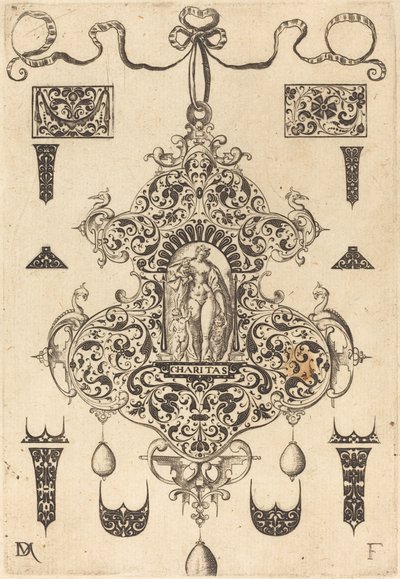 Large Pendant, Charity Standing at Centre by Daniel Mignot
