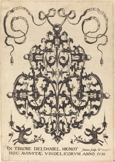 Title Page: Large Pendant, Two Winged Imaginary Figures at Bottom by Daniel Mignot