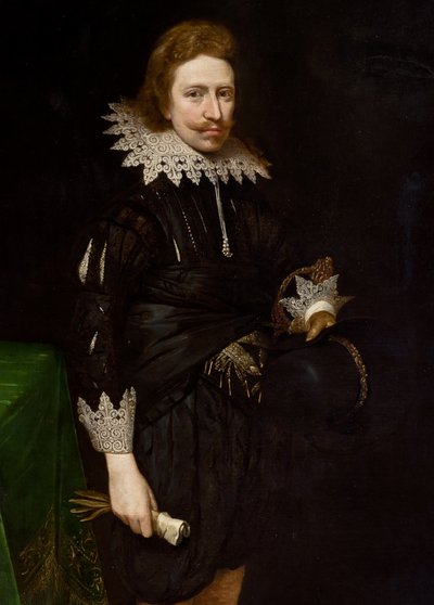 Detail of portrait of William Cavendish, 1624 by Daniel Mytens