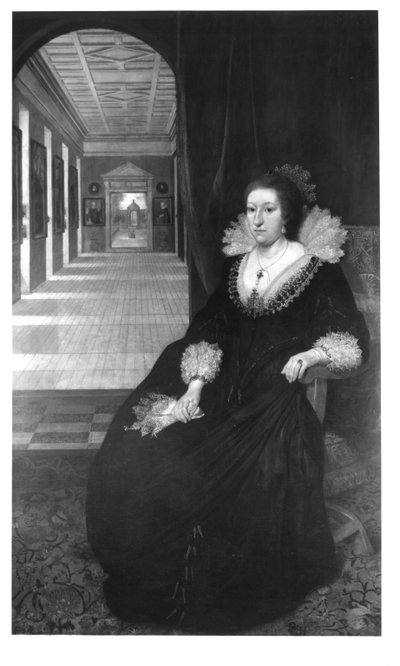 Portrait of Aletheia, wife of Thomas Howard by Daniel Mytens