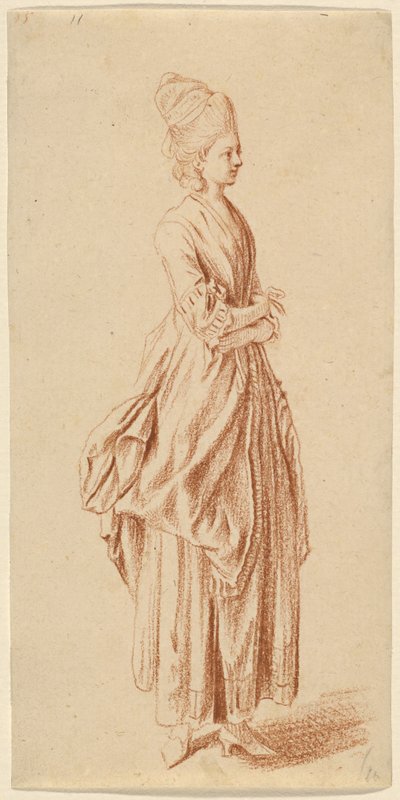 A Standing Lady in a Day Dress by Daniel Nikolaus Chodowiecki