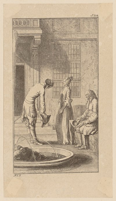 Arrival in Basilgrove with Miss Henley and her Grandfather, Plate 7 from "Life Remarks and Opinions of Johann Bunkel" by Daniel Nikolaus Chodowiecki