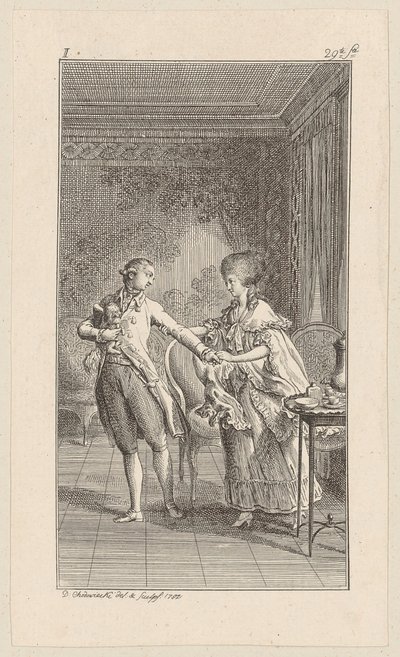 Beatrice Gives the Squire the Little Caesar by Daniel Nikolaus Chodowiecki
