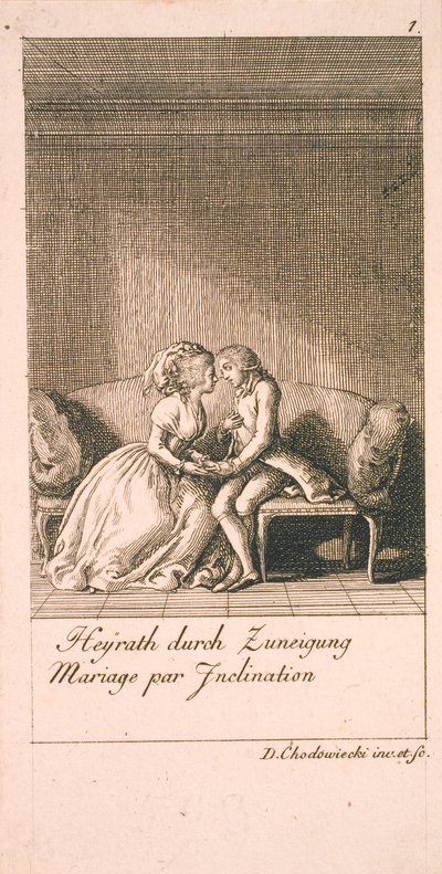 Motives for Marriage and Their Consequences. Plate 1 by Daniel Nikolaus Chodowiecki