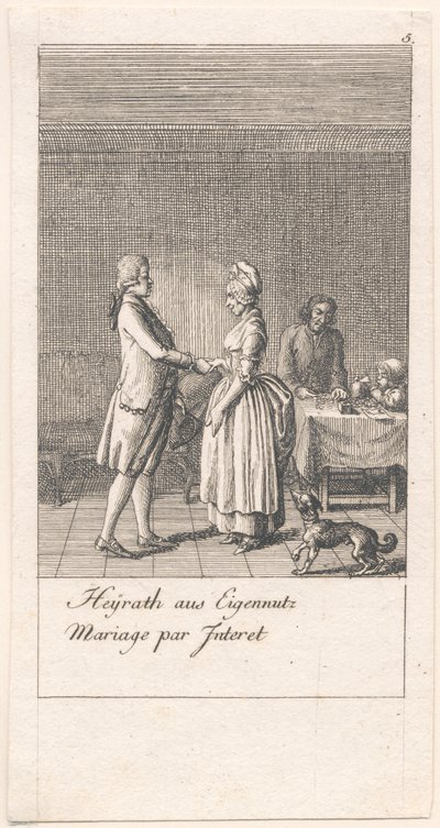 Motives for Marriage and Their Consequences. Plate 3 by Daniel Nikolaus Chodowiecki