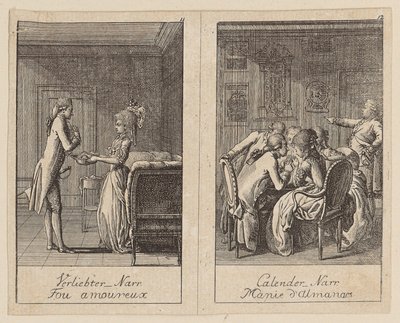 Sheets 11 and 12 for Centifolium Stultorum, Follies by Daniel Nikolaus Chodowiecki