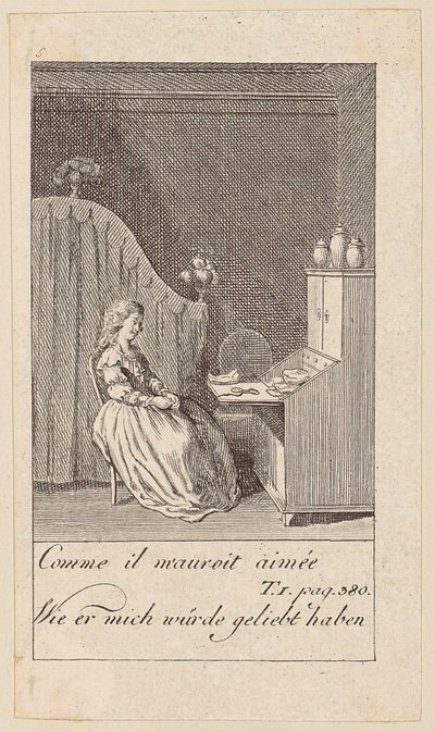 Plate 5 to "Karoline von Lichtfield" by Daniel Nikolaus Chodowiecki