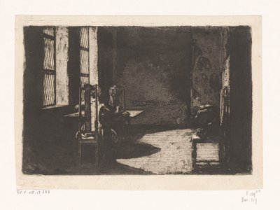 Daniel Nikolaus Chodowiecki in the Room of His Mother by Daniel Nikolaus Chodowiecki