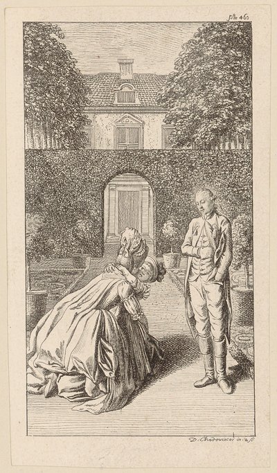 Mrs. W. Kisses Her Daughter, as Alexander Looks Down by Daniel Nikolaus Chodowiecki
