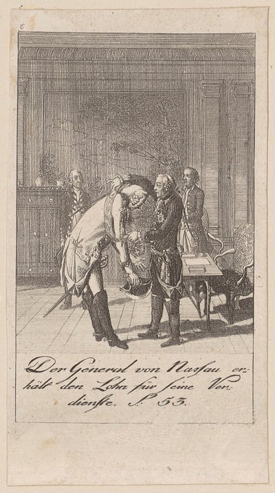 General von Nassau Receives the Reward for His Services by Daniel Nikolaus Chodowiecki