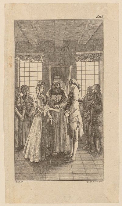 Marriage to Miss Melmoth, Plate 6 from "Life, Remarks, and Opinions of Johann Bunkel" by Daniel Nikolaus Chodowiecki