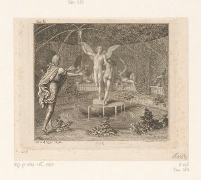 Idris Reaches Out to a Naked Woman by the Fountain of Love by Daniel Nikolaus Chodowiecki
