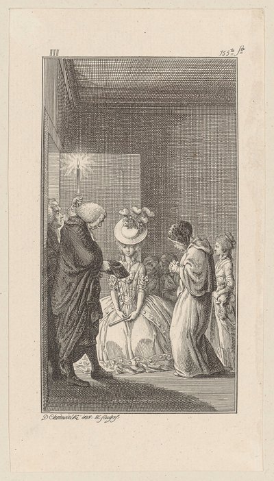 Lady Vincent at Lady Brunk, Whitefield and a Clergyman Enter by Daniel Nikolaus Chodowiecki