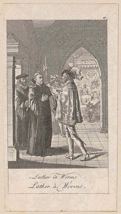 Luther in Worms, plate 11 from the series "Ancient, Medieval and Modern History" by Daniel Nikolaus Chodowiecki