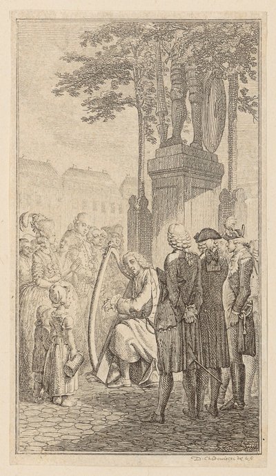 Minnesinger, Plate 1 from the first edition of "Poems by Gottfried August Bürger" by Daniel Nikolaus Chodowiecki