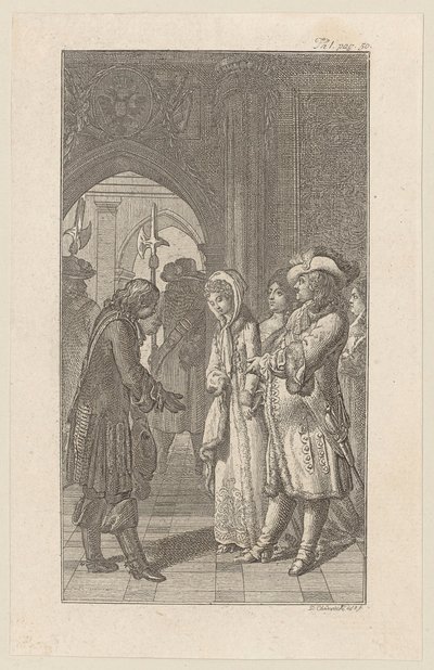 Peter the Great Presents a Bride to a Colonel by Daniel Nikolaus Chodowiecki