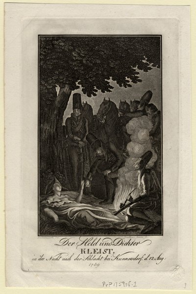 Poet Ewald von Kleist at the battle of Kunersdorf, on August 12, 1759, ca 1759 by Daniel Nikolaus Chodowiecki
