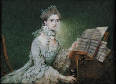 Portrait of a singer at the harpsichord by Daniel Nikolaus Chodowiecki