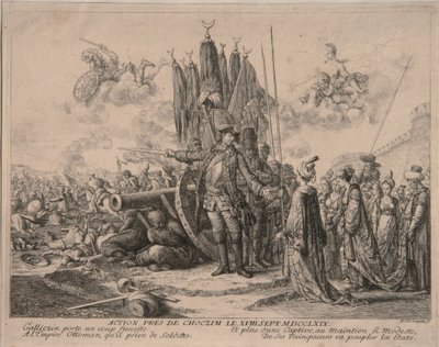 Prince Alexander Mikhaylovich Golitsyn at the Siege of the Khotyn Fortress by Daniel Nikolaus Chodowiecki