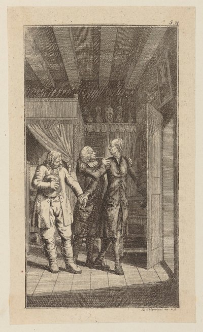 Shipwrecked Sebaldus in the Home of a Preacher in Alkmaar by Daniel Nikolaus Chodowiecki