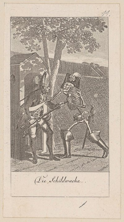 Sentry, Plate 11 from the Series "The Dance of Death" by Daniel Nikolaus Chodowiecki