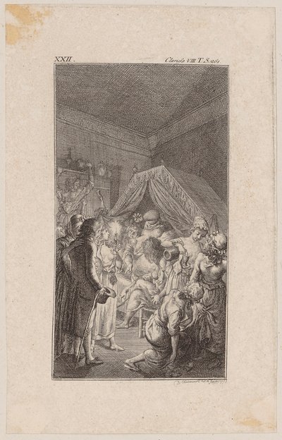 Deathbed of Sinclair by Daniel Nikolaus Chodowiecki