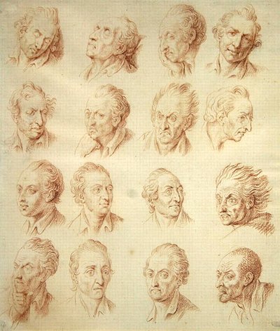 Studies of Facial Expressions by Daniel Nikolaus Chodowiecki