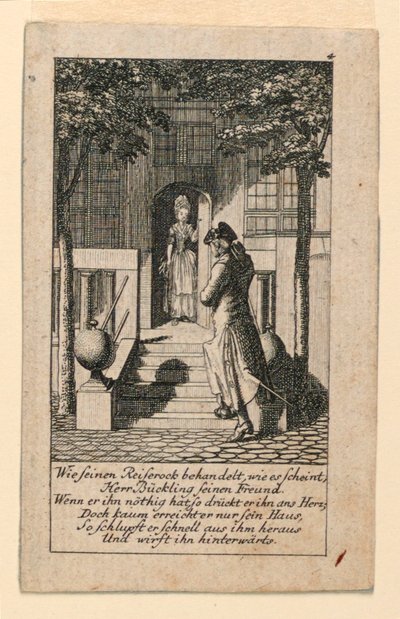 The Hypocritical Friend, Illustration for "Königl: Grosbrit [anische] Genealogischer Kalender auf das 1780 Jahr Lauenberg bey J.G. Berenberg" by Daniel Nikolaus Chodowiecki