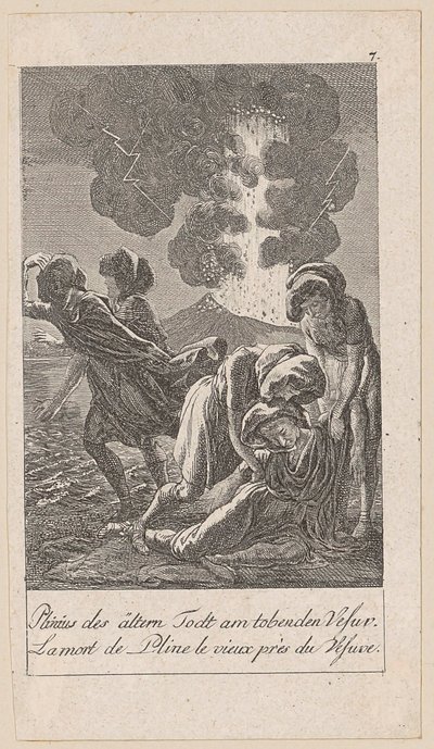 Death of Pliny the Elder, plate 7 of the series "Ancient, Middle and Modern History" by Daniel Nikolaus Chodowiecki