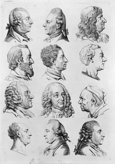 Twelve Heads of Unnamed Famous Persons. To Lavater: Physiognomic Fragments by Daniel Nikolaus Chodowiecki