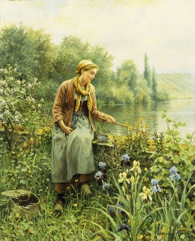 Fishing on a Spring Day by Daniel Ridgway Knight