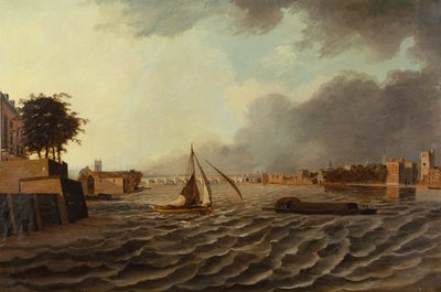 A View of the Thames with Westminster Bridge and Lambeth Palace by Daniel Turner