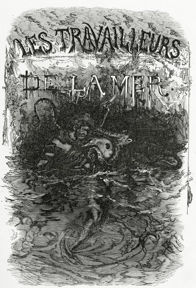 Illustration for the novel Les Travailleurs de la Mer by Daniel Urrabieta Vierge