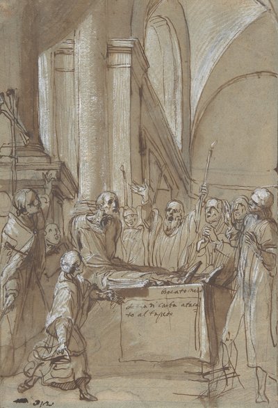 Raymond Diocrès Speaking During His Funeral from the Life of Saint Bruno of Cologne by Daniele Crespi