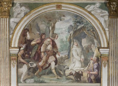 Saint Hugh meeting with Ruggero di Calabria by Daniele Crespi