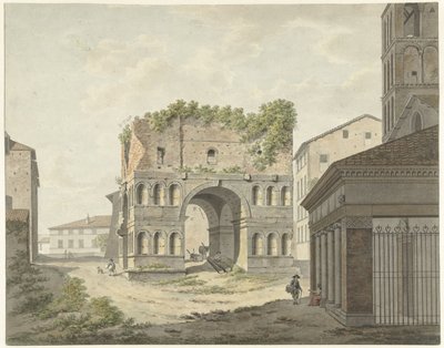 The Arch of Janus Quadrifrons and Part of S. Giorgio in Velabro in Rome by Daniël Dupré
