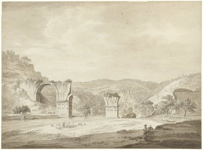 Ruins of the Bridge of Augustus at Narni, Italy by Daniël Dupré